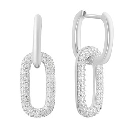 Silver Earrings with Fianites