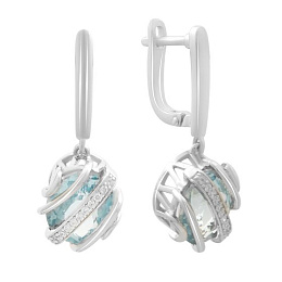 Срібні сережки з топазом 11.96ct