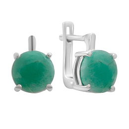 Silver earrings with emerald 4.525ct