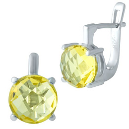 Серебряные серьги с цитрином nano 5.475ct