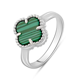 Silver ring with malachite