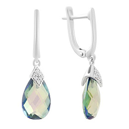 Срібні сережки з містичним топазом 6,67 карата