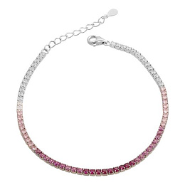 Silver bracelet with phianites