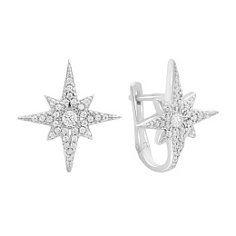 Silver earrings with cubic zirconia