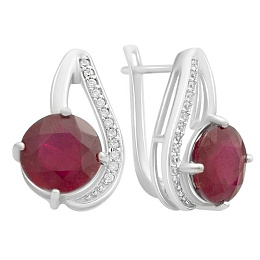 Silver earrings with ruby 2.527ct