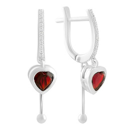 Серебряные серьги с гранатом nano 1.61ct
