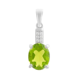 Silver pendant with a 2.236-carat chrysolite