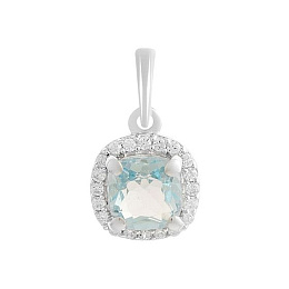 Срібна підвіска з топазом 1.449ct, фіанітами