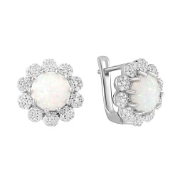 Silver earrings with opal 1.875ct