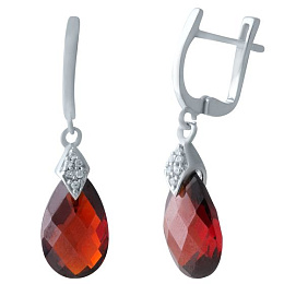 Срібні сережки з гранатом nano 8.872ct