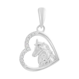 Silver pendant with cubic zirconia