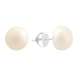 Silver earrings with pearls