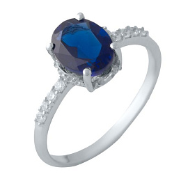 Silver ring with a 1.808ct nano sapphire