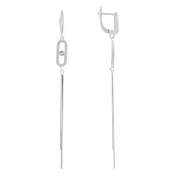 Silver earrings with cubic zirconia