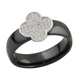 Silver ring with ceramics