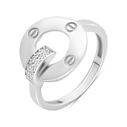 Gold ring with 0.14ct phianites