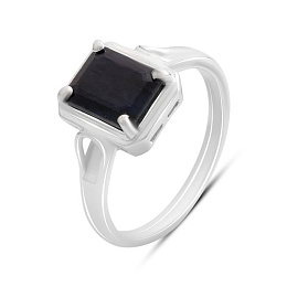 Silver ring with sapphire 2.367ct