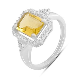 Серебряное кольцо с цитрином nano