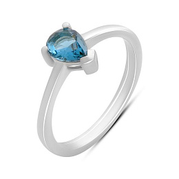 Срібна каблучка з топазом Лондон Блю 0.469ct