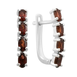 Срібні сережки з гранатом 2,531 карата