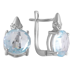 Серебряные серьги с топазом 8.51ct