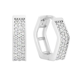 Gold earrings with 0.76ct fianites
