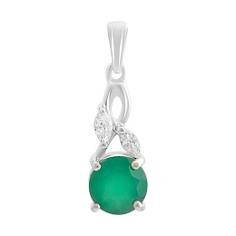 Серебряная подвеска с агатом 1.342ct
