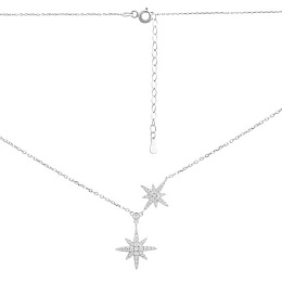Silver necklace with cubic zirconia