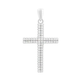 Silver cross with phianites