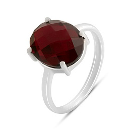 Срібне кільце з гранатом nano
