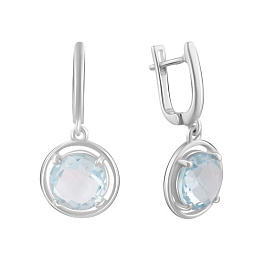 Срібні сережки з топазом 8,056 карата