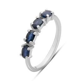 Silver ring with a sapphire