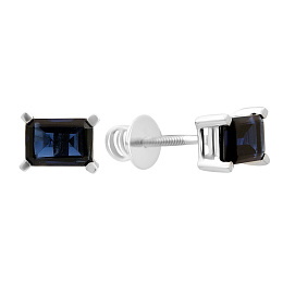 Серебряные серьги с сапфиром nano 1.675ct