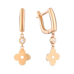 Золоті сережки з фіанітами 0.4ct