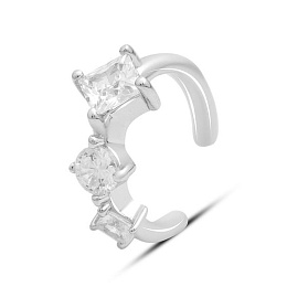 Silver earrings with cubic zirconia