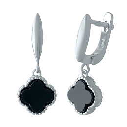 Silver Earrings with Onyx