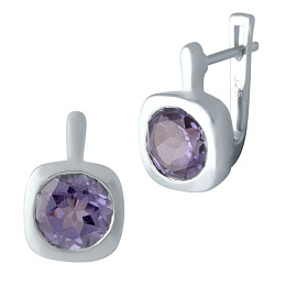 Срібні сережки з олександритом 5.1ct