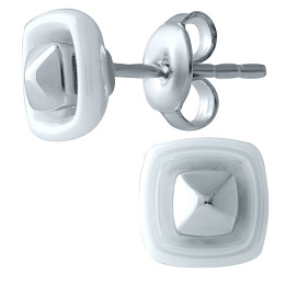 Silver earrings with ceramics