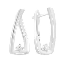 Silver earrings with Phianites