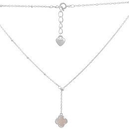 Silver necklace with mother-of-pearl