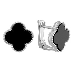 Срібні сережки з оніксом