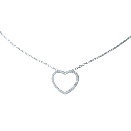 Silver necklace with phianites