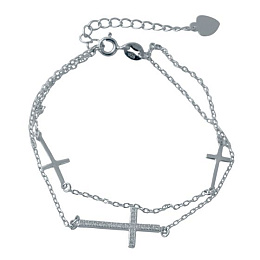 Silver bracelet with phianites