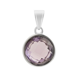 Silver pendant with cubic zirconia