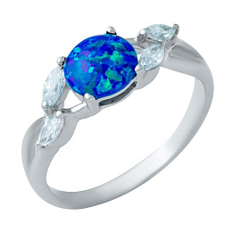 Silver ring with a 1.025-carat opal