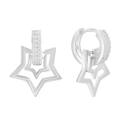Silver Earrings with Fianites