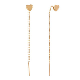 Gold earrings with 0.04ct fianites