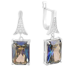 Срібні сережки з містик топазом 24.12ct
