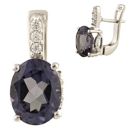 Серебряные серьги с аметистом