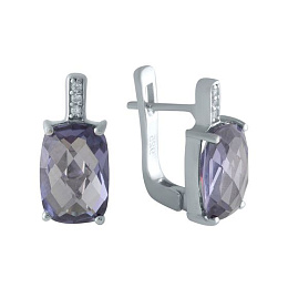 Серебряные серьги с александритом 10.375ct